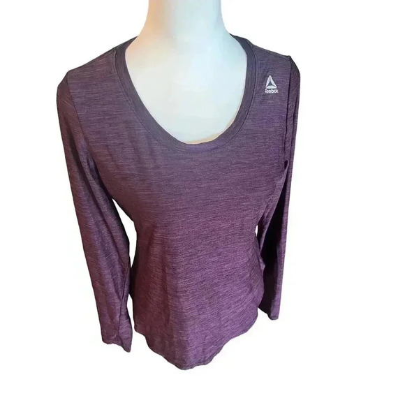 Reebok women top scoop bottom reflective, logo, long sleeve, running size small - Picture 4 of 6